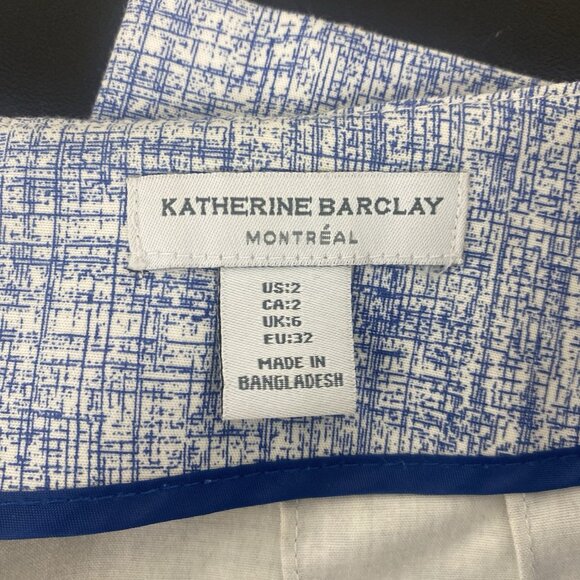 Katherine Barclay Montreal Women's Patterned Pencil Skirt Size 2 Blue White - Picture 3 of 7